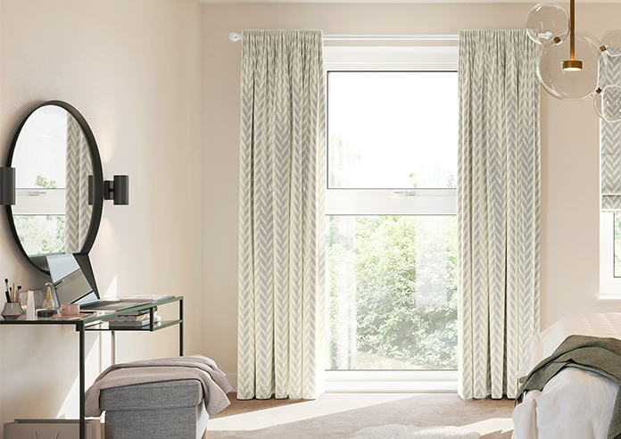 Chevron Stripe, Taupe - Made to Measure Curtains - Image 3